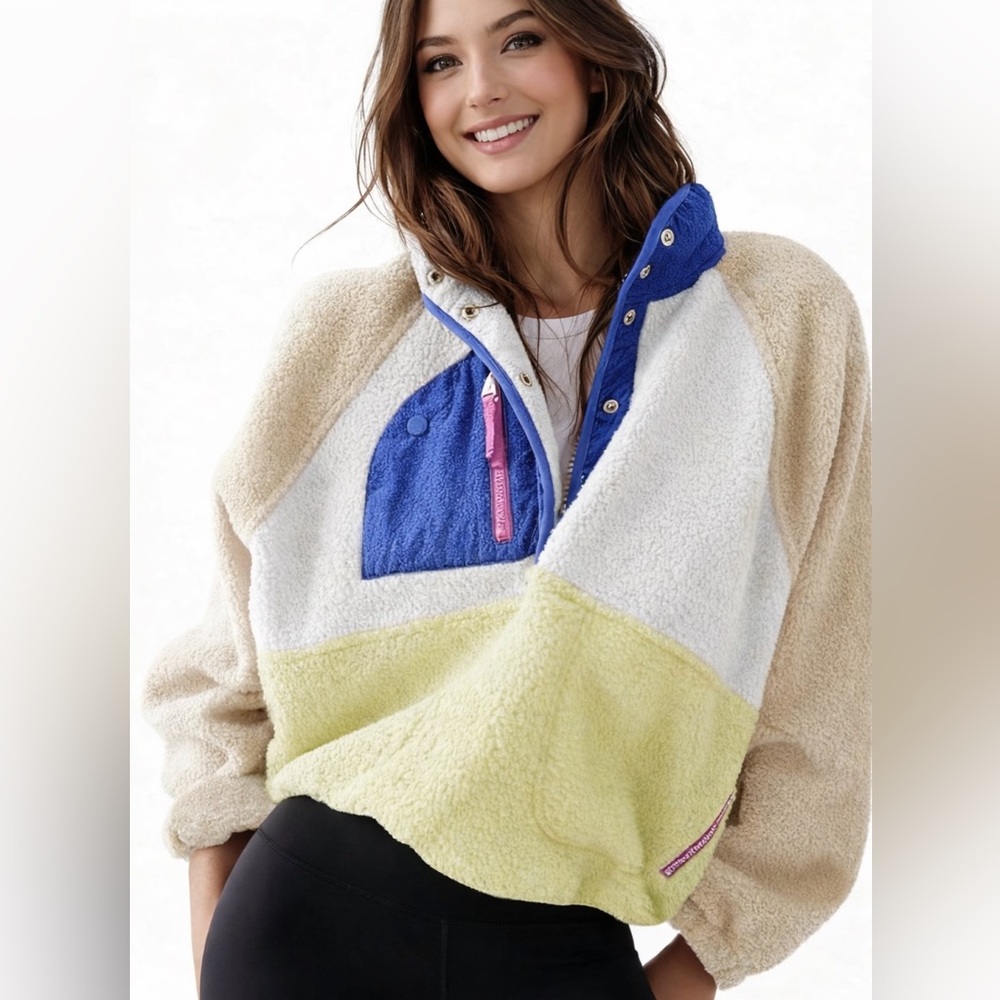 Cozy Colorblock Fleece Zip Sherpa Pullover Sweatshirt | Teddy Jacket